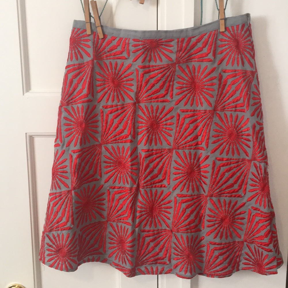 FRENCH CONNECTION embroidered midi skirt